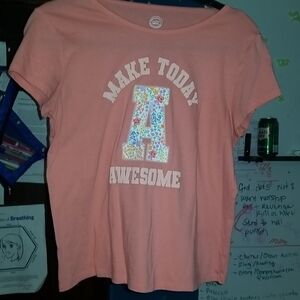 Wonder Nation Pink 'Make Today Awesome' Tee